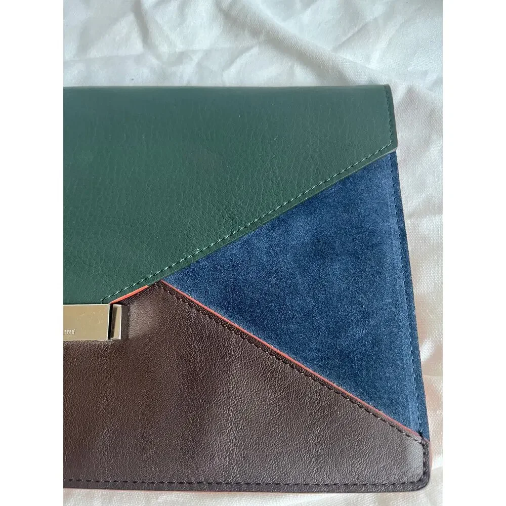 Celine Diamond envelope clutch green and blue - Picture 5 of 16